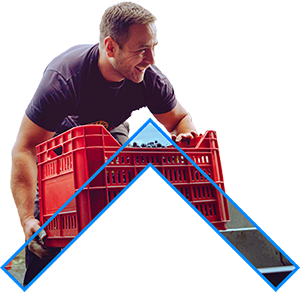 Man with crate